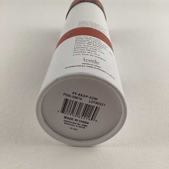 Krumbs Kitchen Holiday Apron Knee Length Front Pocket Eat Drink Be Merry New - Picture 7 of 8